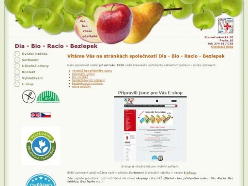 zdravá výživa a dietní potraviny. bezlepkové jídlo, potraviny pro diabetiky, bezlaktózové, bio potraviny, racionální výživa, prodej zdravé výživy,e shop potravin