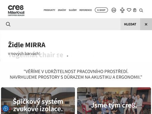 věříme v udržitelnost pracovního prostředí. navrhujeme prostory s důrazem na akustiku a ergonomii.
