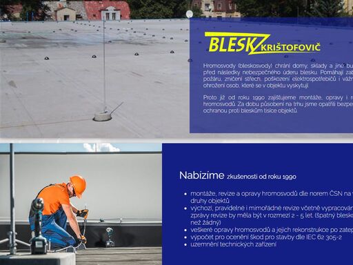 blesk krištofovič s.r.o. montáže, opravy a revize hromosvodů v karlovarském kraji