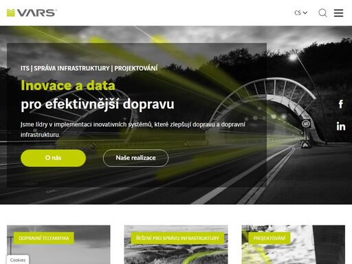 jsme inovativní společnost, která již více jak 25 let vytváří inovativní řešení pro oblast its, správy dopravní infrastruktury a projektování.