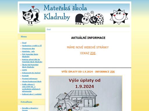 webové stránky mateřské školy kladruby okr. tachov