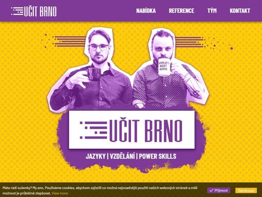 čit brno vzniklo v roce 2018 jako srdcový projekt dvojice zakladatelů michala vojkůvky a pavla skotáka. základní jazykovou vybavenost, kterou nabízí většina jazykových škol, doplnili o specializovanou formu jazykového mentoringu, vzdělávání zaměřené na lektory, výuku měkkých dovedností a tvorbu workshopů na míru. 
