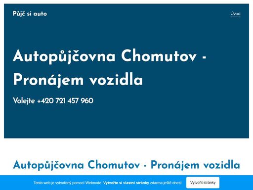 autopůjčovna chomutov - pronájem vozidla