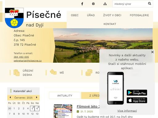 oficiální stránky obce písečné