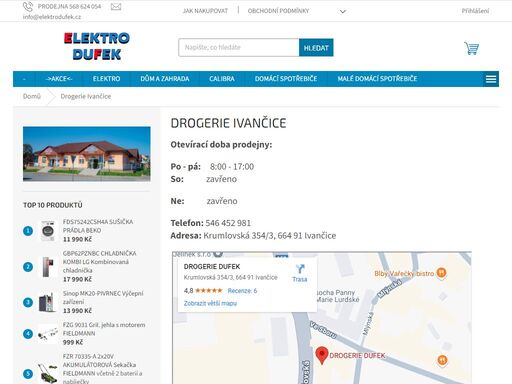 drogerie ivančice, elektro dufek - pohodlnénakupování.cz