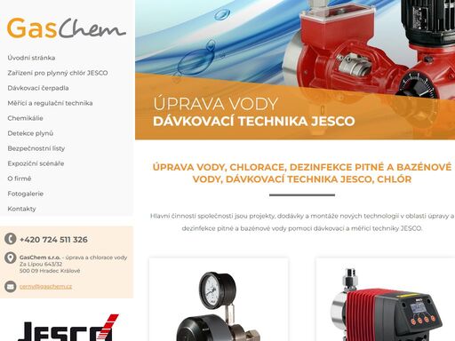 lavní činností společnosti jsou projekty, dodávky a montáže nových technologií v oblasti úpravy a dezinfekce pitné a bazénové vody pomocí dávkovací a měřící techniky jesco.