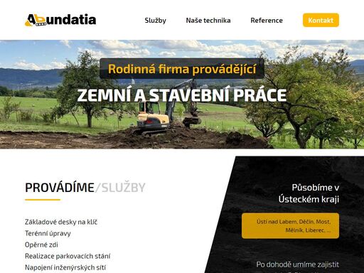 rodinná stavební firma zajišťující terénní úpravy, zemní práce a stavební práce působící v ústeckém kraji.