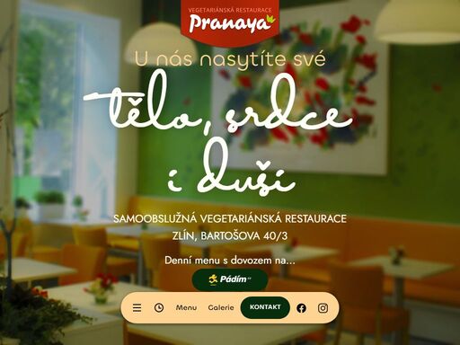 vegetariánská restaurace v centru zlína. od pondělka do pátku si u nás můžete pochutnat na skvělém obědovém menu, které se skládá z několika pokrmů české i mezinárodní kuchyně.