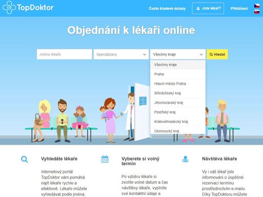 objednání k lékaři přes internet. najděte svého lékaře a objednejte se na vyšetření online. více než 20 000 lékařů na portálu topdoktor.