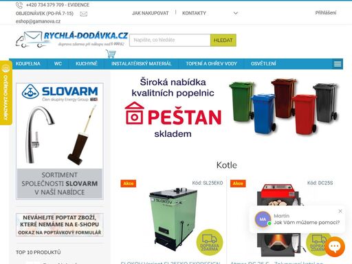 homepage, rychlá dodávka