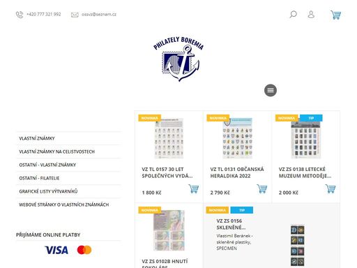 ve spolupráci s odbornou společností sběratelů vlastních známek (ossvz) provozuje philately bohemia s.r.o.