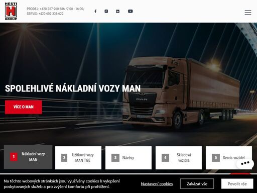 prodej nákladních aut man a návěsů krone. dodavatelem stas, d-tec, o.me.p.s., nooteboom a prodejcem meiller a langendorf. servis a logistika