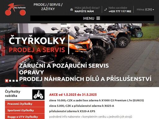 naše firma se již dlouhodobě zabývá prodejem čtyřkolek předních světových značek a jejich příslušenství, kdy samozřejmostí