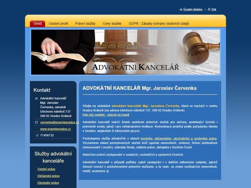 poskytujeme právní služby občanům, podnikatelům a institucím z oblasi občanského, obchodního, trestního a správního práva. zastupujeme své klienty v soudních, rozhodčích aj. řízeních.