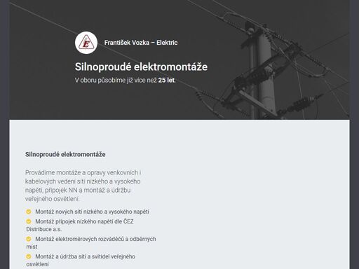 silnoproudé elektromontáže a revize elektrických zařízení. v oboru působíme již více než 25 let.