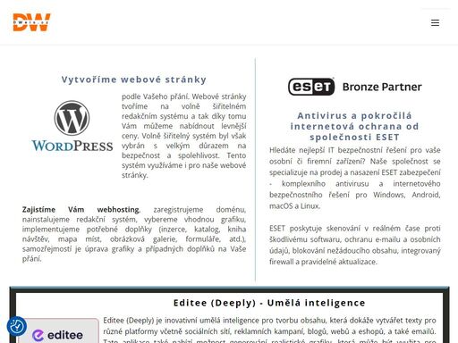 vytvoříme webové stránky a zajistíme webhosting i registraci domény. zajistíme a pomůžeme s nasazením baselinkeru pro marketplace nebo s mergadem či ecomailem.