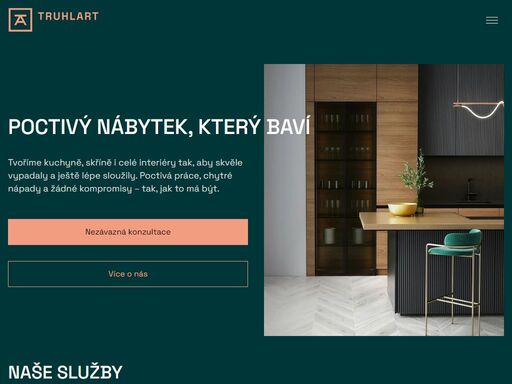 truhlart s.r.o. – vyrábíme kvalitní nábytek na míru. kuchyně, vestavěné skříně, ložnice i celé interiéry. rychlá realizace, precizní zpracování a 3d návrhy. objednejte nezávaznou konzultaci!