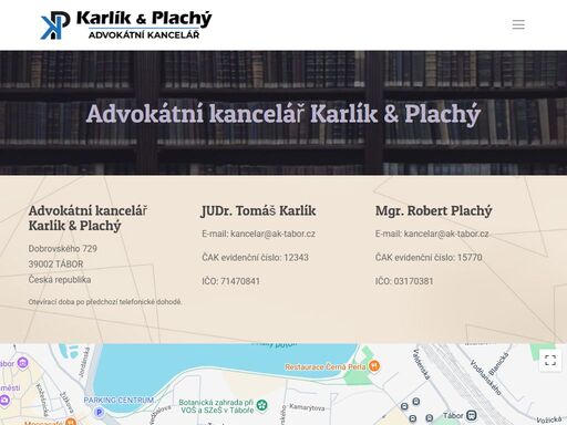 advokátní kancelář karlík & plachý tábor