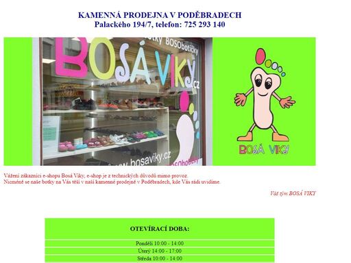 bosá viky, kamenná prodejna