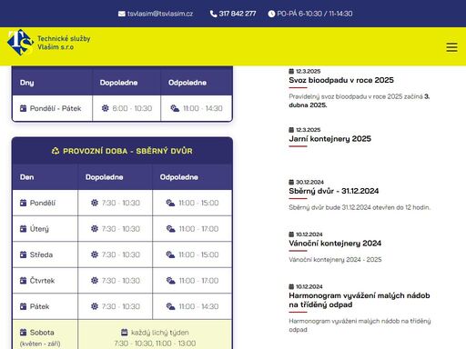 kompletní technické služby pro město vlašim a okolní obce. zajišťujeme čistotu a údržbu veřejných prostor.