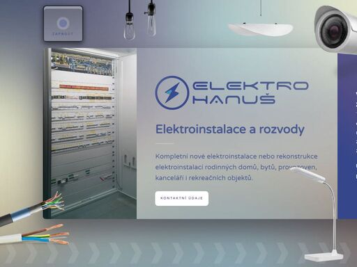 kompletní nové elektroinstalace a rekonstrukce elektroinstalací rodinných domů, bytů, provozoven, kanceláří i rekreačních objektů.