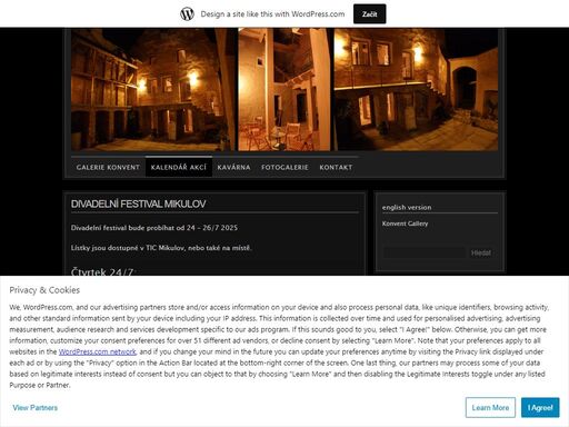 divadelní festival bude probíhat od 24 - 26/7 2025 lístky jsou dostupné v tic mikulov, nebo také na místě. čtvrtek 24/7: 18:00 v galerii konvent - parnas nebo pár nás? pátek 25/7: 16:00 na zámku v sala terrena - letní teatrologické sympozium 19:00 v galerii konvent - hof-musici cantate morali sobota 26/7: 9:00 na zámku…