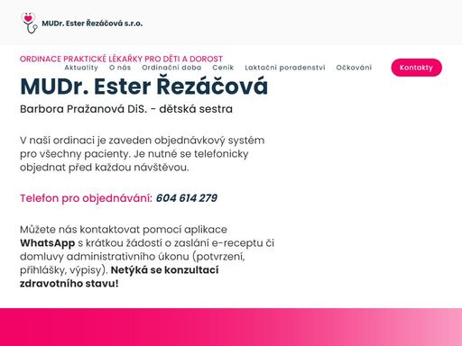ordinace praktické lékařky pro děti a dorost