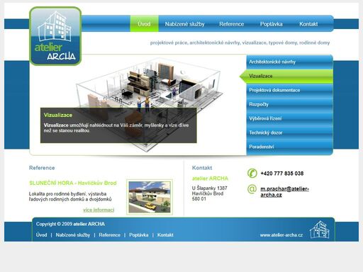 atelier archa - architektonické návrhy, vizualizace, projektová dokumentace, typové domy, rodinné domy, rozpočty, technický dozor