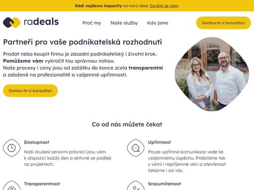 pomůžeme vám při fúzi a akvizici firmy nebo hodnotného majetku. platíte nám za řešení, ne za to, kolik strávíme na transakci času. spojte se s námi ještě dnes.