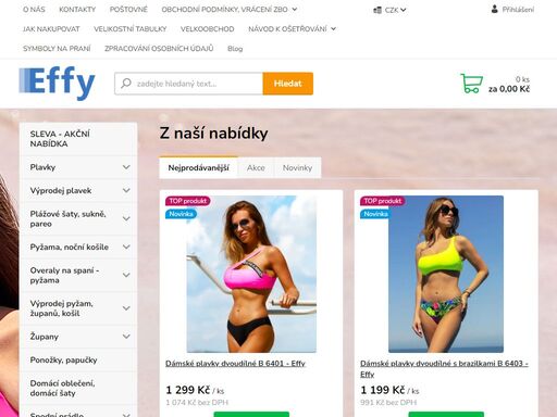 plavky effy nabízí dámské plavky, plavky 2025, pánské plavky i dětské plavky. plavky pro plnoštíhlé, plavky s většími košíčky, jednodílné plavky, bikiny, brazilky, tanga. spodní prádlo, pyžama, župany, velkoobchod s plavkami         