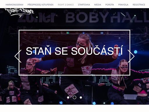 taneční soutěž right 2 dance. soutěž je zaměřená na street dance, street show choreografie a street battle.