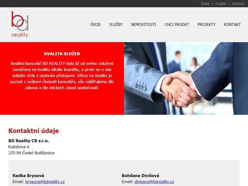 bd reality nabízejí služby pro nákup a prodej nemovitostí - osobní přístup, prověření nemovitostí, vypracování smluv, daňové a finanční poradenství.