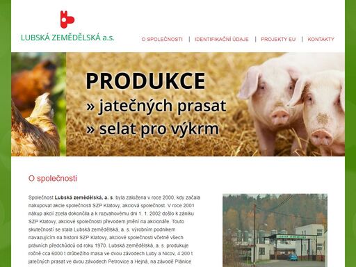 lubská zemědělská, a.s. klatovy - producent drůbežího masa a jatečných prasat