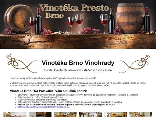 prodej kvalitních značkových vín v brně, vinotéka s možností posezení a ochutnání dobrého vína v brně na vinohradech