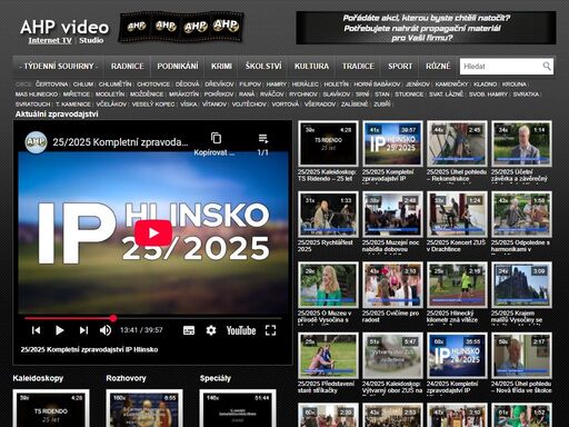 kabelový informační servis (kis hlinsko). vyrábíme zpravodajský pořad vysílaný v kabelové tv hlinsko. náplní pořadu jsou zprávy, kultura  a sport, reklamní blok, speciální rozhovoryy, kaleidoskop, pozvánky, textová část, soukromá inzerce.