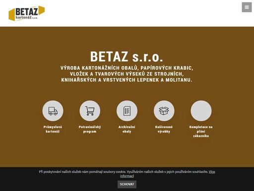 výroba kartonážních obalů, papírových krabic, vložek a tvarových výseků ze strojních, knihařských a vrstvených lepenek a molitanu.