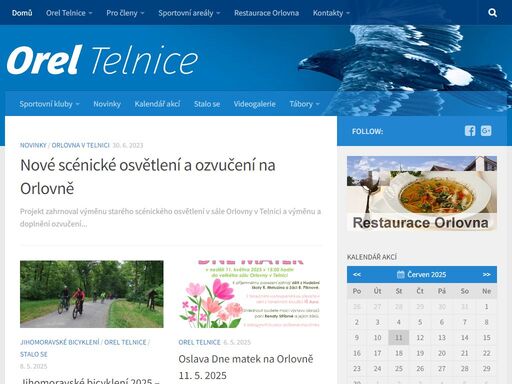 web organizace orel jednota telnice