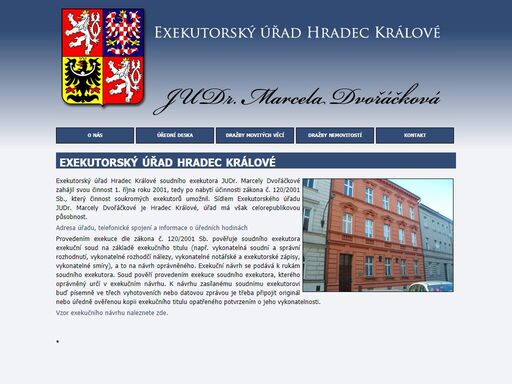 exekutorský úřad hradec králové, judr. marcela dvořáčková