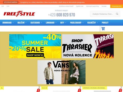 snowboard, skate a in-line shop se širokým sortimentem zboží. prodej v kamenných prodejnách v uherském hradišti a kroměříži a na www.freestylesport.cz. nakupte sportovní vybavení pro snowboard, skate a in-line za ty nejlepší ceny.