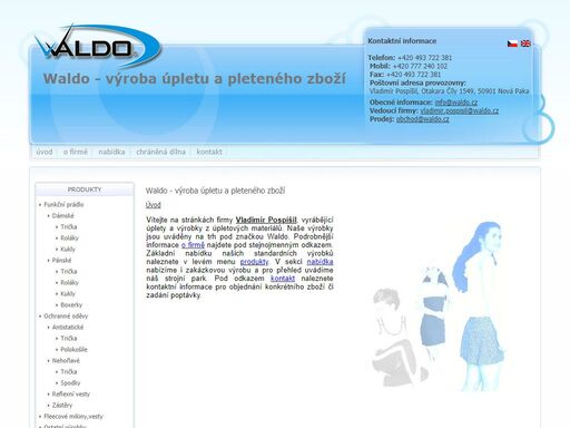 waldo - výroba úpletu a pleteného zboží