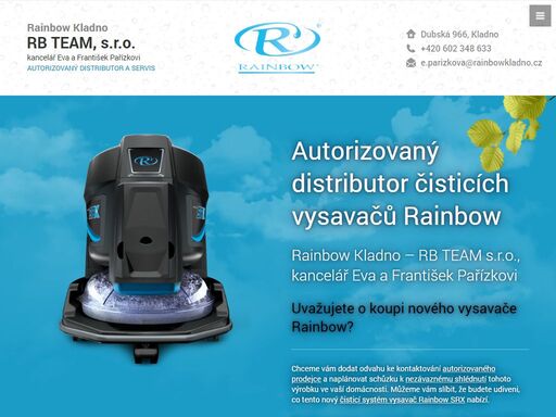 vysavač rainbow. autorizovaný distributor a servis čistících systémů rainbow. rainbow kladno rb team.