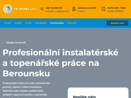profesionální řešení pro vaše instalatérské potřeby, topení a čištění kanalizace. klikněte a zjistzěte více.