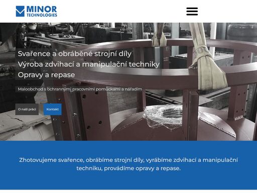 zhotovujeme svařence, obrábíme strojní díly, vyrábíme zdvihací a manipulační techniku, provádíme opravy a repase.
