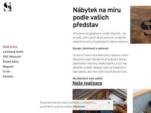 stammkonzept - výroba nábytku na míru - kuchyně · skříně · postele · schody · dveře truhlářství - strakonice, písek, praha