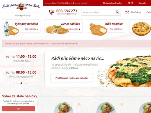 česká jídelna milan babor - rozvoz jídel do celé ostravy