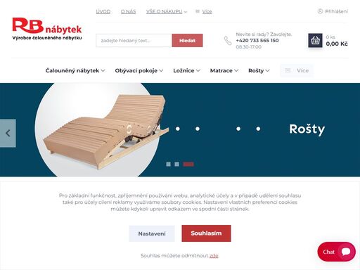 stránky, nabízející veškerý sortiment nábytku a vybavení pro domácnost. sedací soupravy, pohovky, křesla, postele, komody, skříně, kuchyňské linky, jídelní sestavy, koberce, kancelářská křesla, matrace, rošty, konferenční stolky, psací stoly