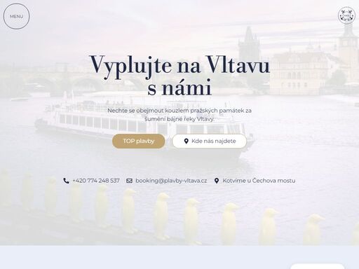 vyplujte na vltavu s námi. nechte se obejmout kouzlem pražských památek za šumění bájné řeky vltavy. rezervujte si plavbu.