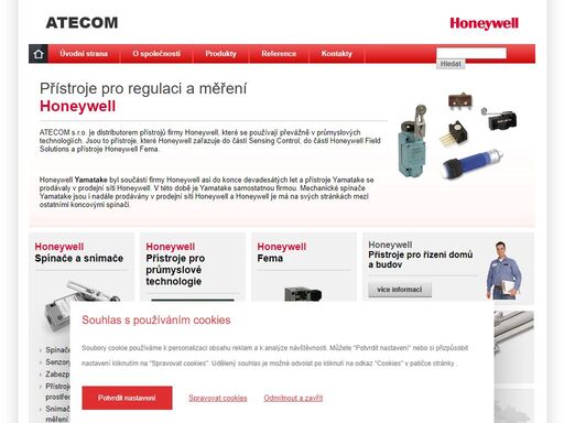 distributor přístrojů honeywell, které se používají převážně v průmyslových technologiích.