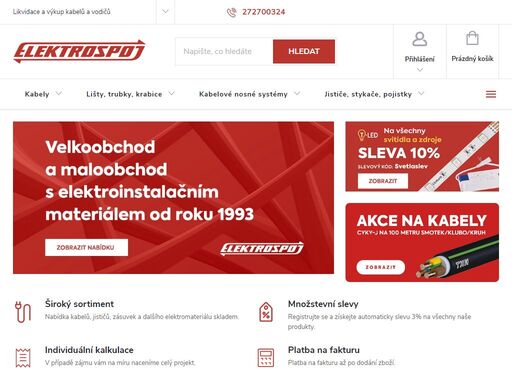 vítejte v našem obchodě. likvidace a výkup kabelů a vodičů
„co s kabelem, který nikdo nechce? … neváhejte a zavolejte do elektrospoje“od roku 2012 nabízíme novou službu pro své zákazníky (a nejen pro ně). jedná se o výkup a ekologickou likvidaci všech typů kabelů a vodičů jak z likvidovaného starého vedení, tak…