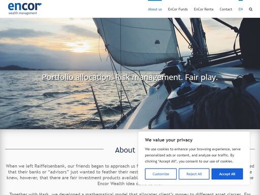 tailored investment solutions and wealth management services for the modern, informed and demanding client. risk based multi-asset investment strategies utilizing own quantitative model and reducing third party fees to enhance net return of portfolio.